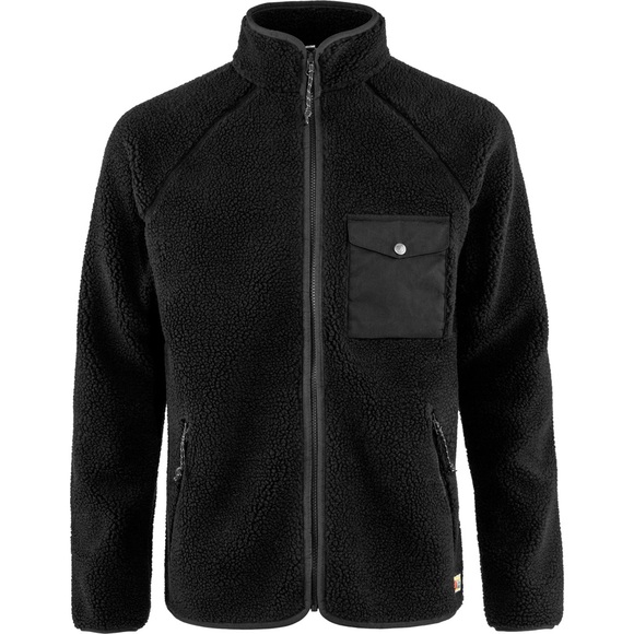Fjallraven Vardag Pile Fleece Full Zip Black Jacket - Picture 1 of 10